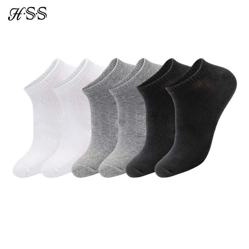 Мужские носки HSS Brand 100 Cotton Men Socks Summer Thin Hestors Nocks Высококачественные носки без шоу Black Short для вмятин размер 3944 Z0227