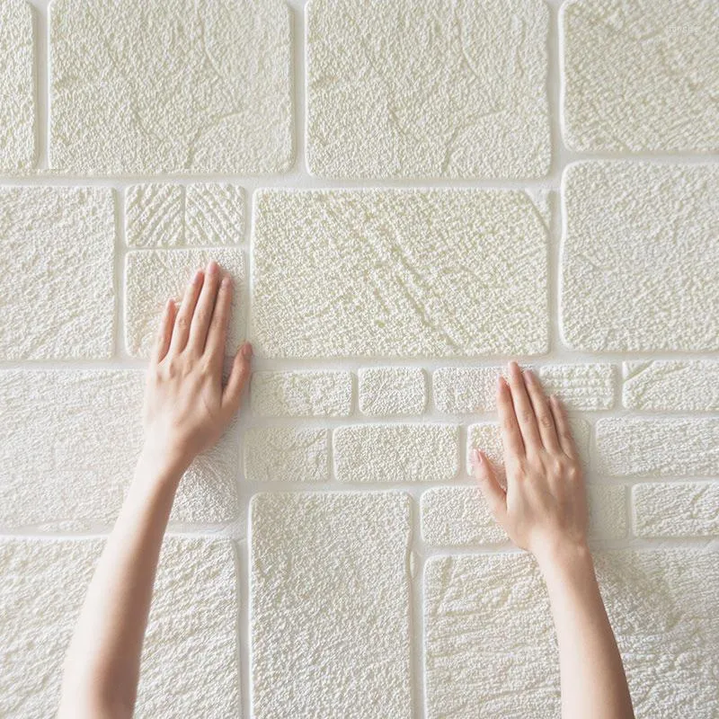 Wall Stickers Marble 3D Foam Wallpaper Bar Restaurant Living Room Decor DIY Self-adhesive Waterproof Sticker Modern Home