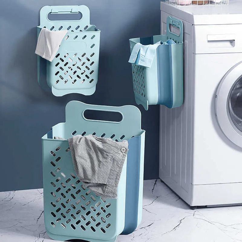 Dropship Wall-Mounted Laundry Basket Folding Storage Basket