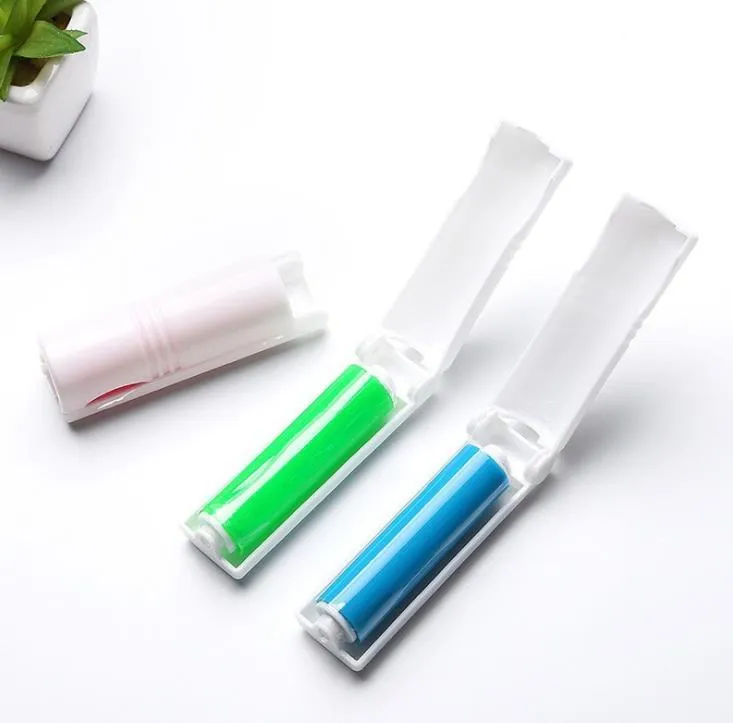 Portable folding hair removal brushes Reusable Washable Lint Roller Sticky Silicone Dust Wiper Pet-Hair Remover Cleaning Brush SN3144