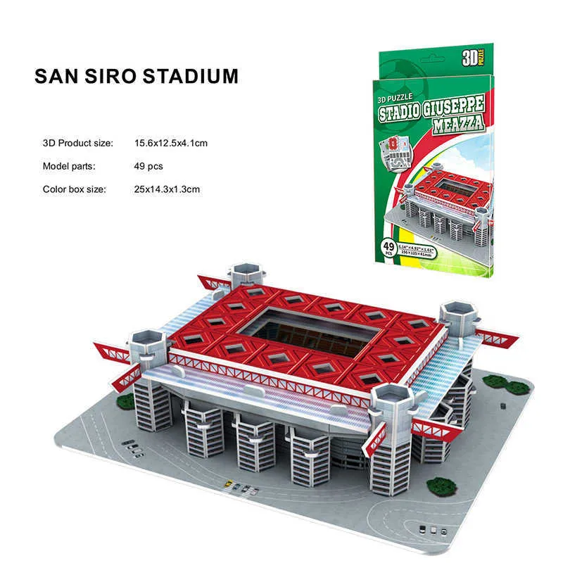 Palm Size DIY 3D Football Field Puzzle Mini Soccer Stadium Building Model  Assembly Handmade Toys Desktop