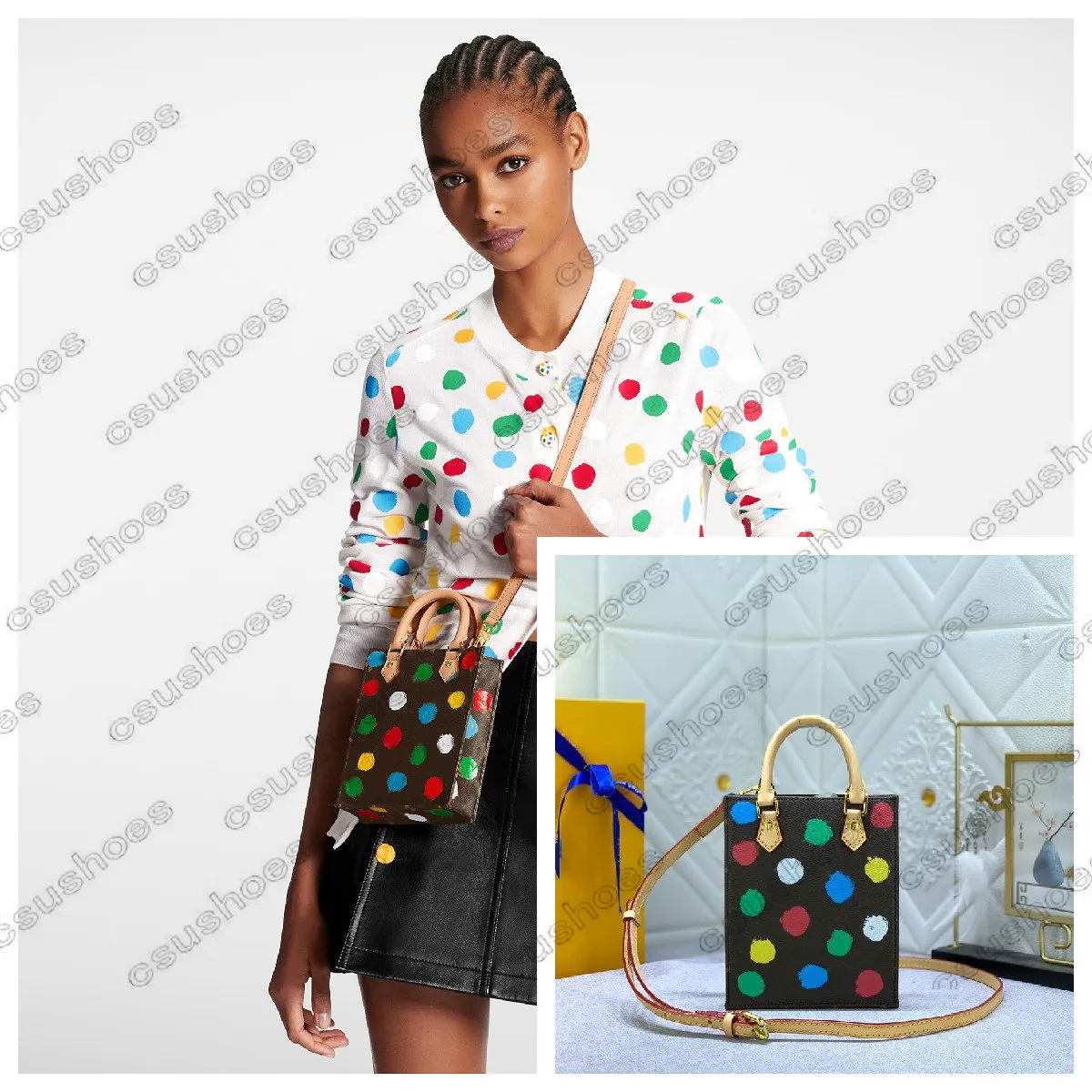 23SS X YK Petit Sac Plat Mini Bag Yayoi Kusama Womens Designer Luxurys Tote PAINTED DOTS Cross Body Leder Sac Plat Organ Handtasche M69442 M81867 Von 48 59 DHgate