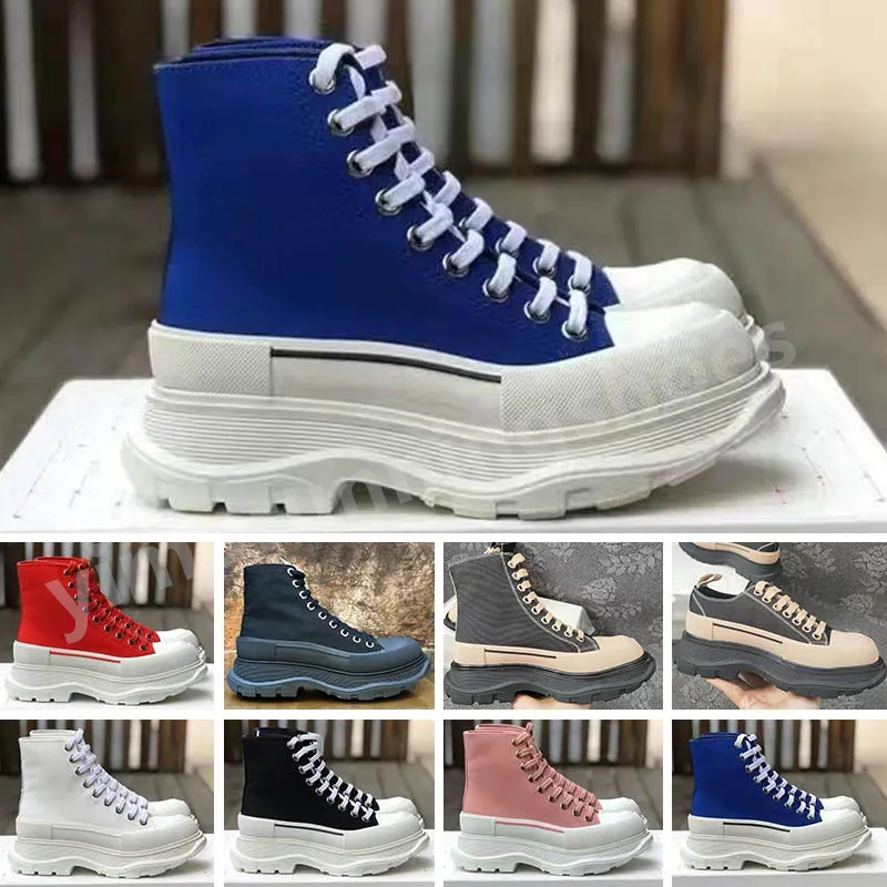2023 Boots Fashion Casual Shoes Tread Slick Canvas Sneaker Arrivals Platform Shoes High Triple Royal Pale Pink Red Women 35-45 Y66