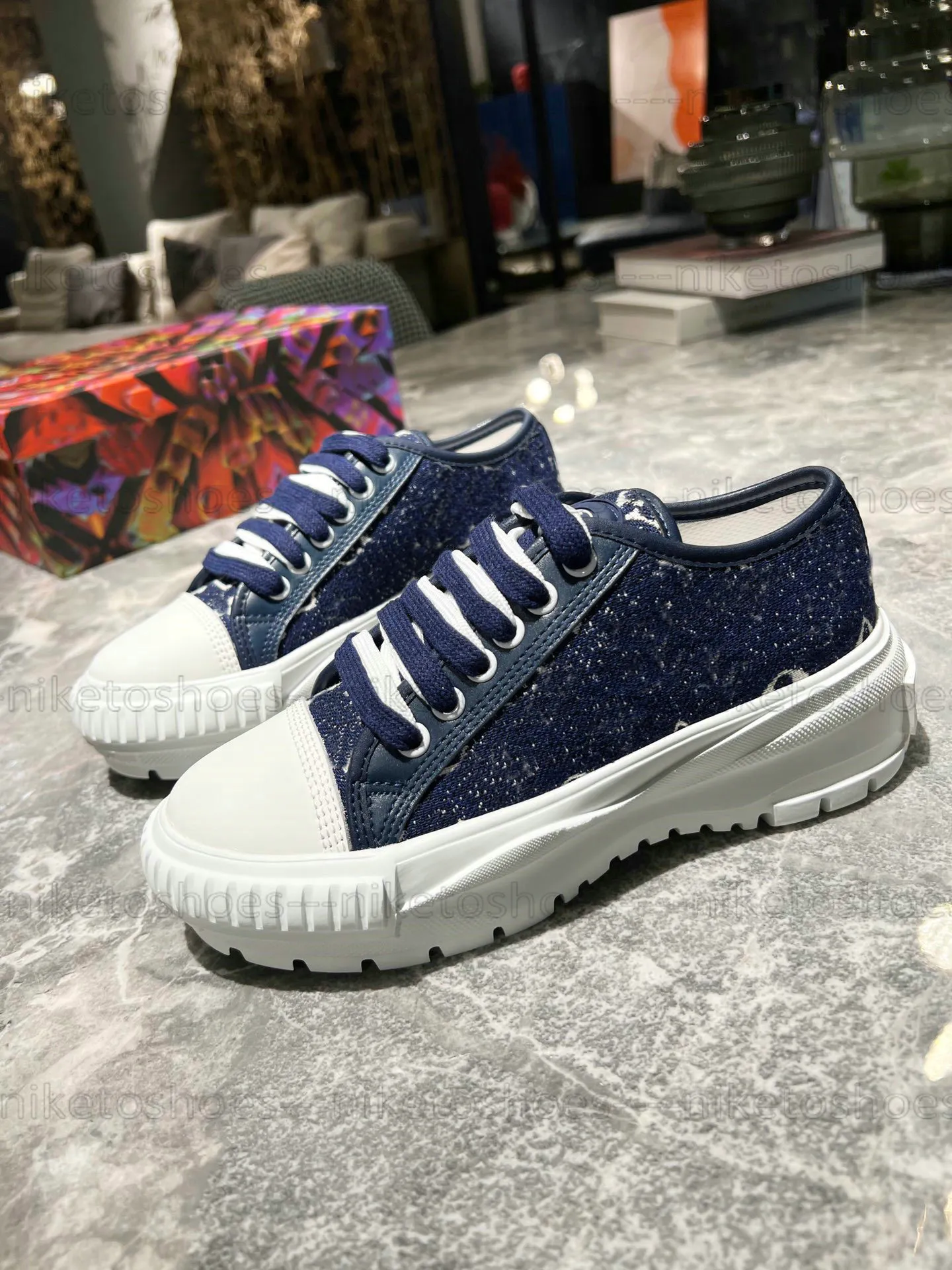 Denim sneakers heren hot sale