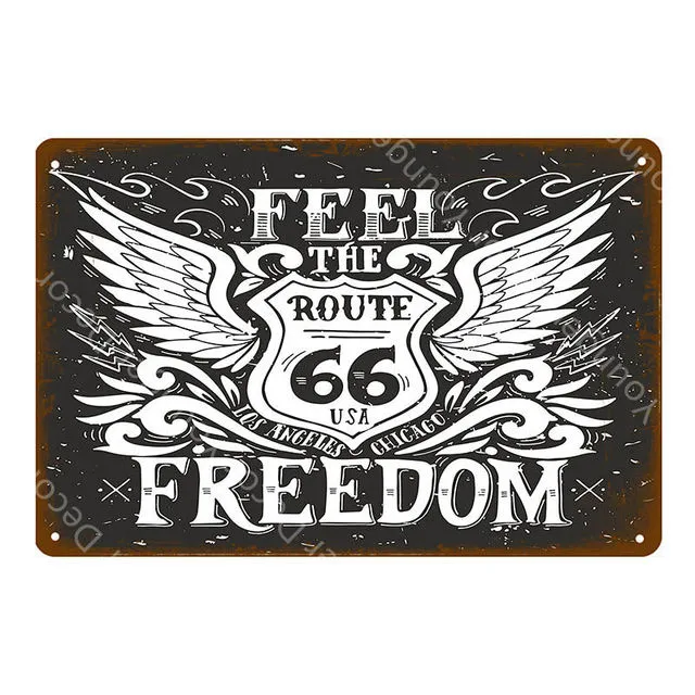Historic Route 66 Metal Tin Sign Plate Highway Road Car Bus Tin Signs ...