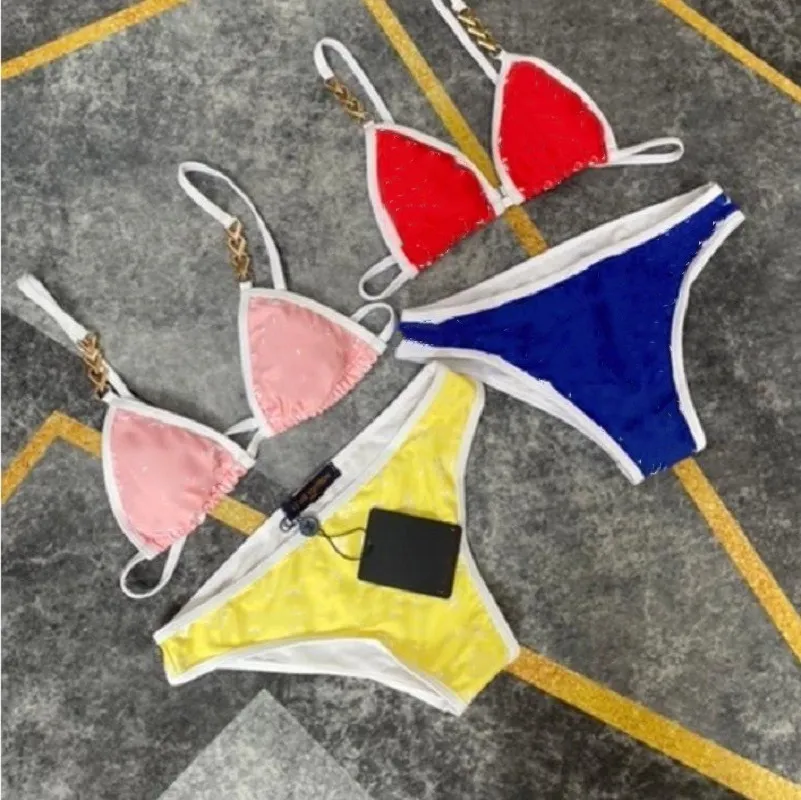 2023 Summer Letter Print Frankie Bikini Set For Women Double Sided Swimsuit In Two Colors From