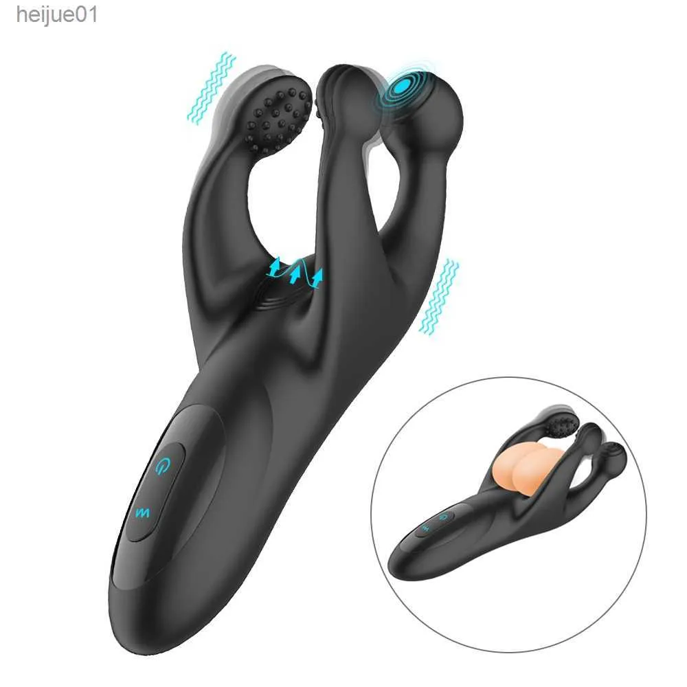 Masseur testiculaire masculin Machines de thérapie scrotale Pétrin Perineal Tapping Scrotum Sex Toys pour hommes Retard masculin Ejaculation Gay L230518