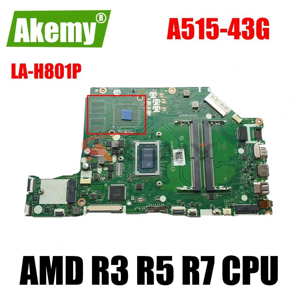 Carte mutorale pour Aspire A51543G A51543 Boîtier mère de carte mère d'ordinateur portable EH5LP LAH801P Carte mère avec AMD R3 R5 R7 CPU DDR4