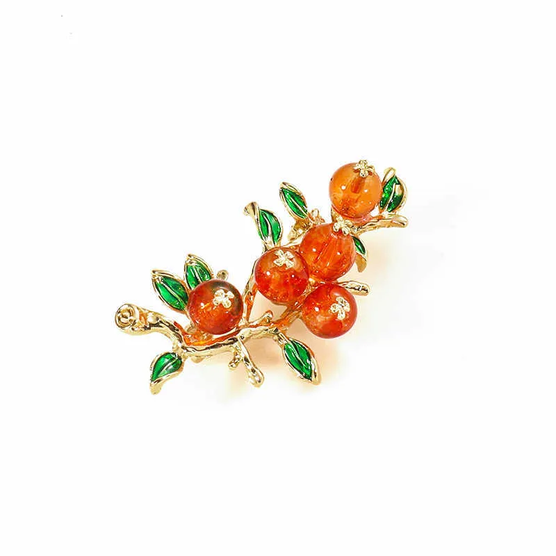 Pins broszki Weimanjingdian Nowe przybycie pomarańczowe Garnet Garnet Zestaw odzieży damski biżuteria G230529