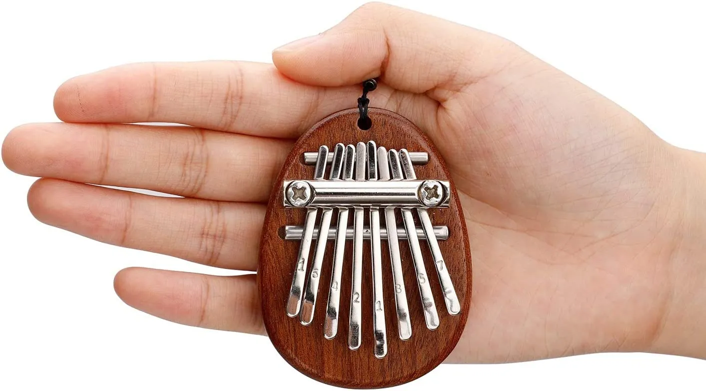 Mini Kalimba Thumb Piano 8 Teclas Piano com Lanyard Kalimba Instrumento Adequado para Presente de Aniversário para Amantes da Música