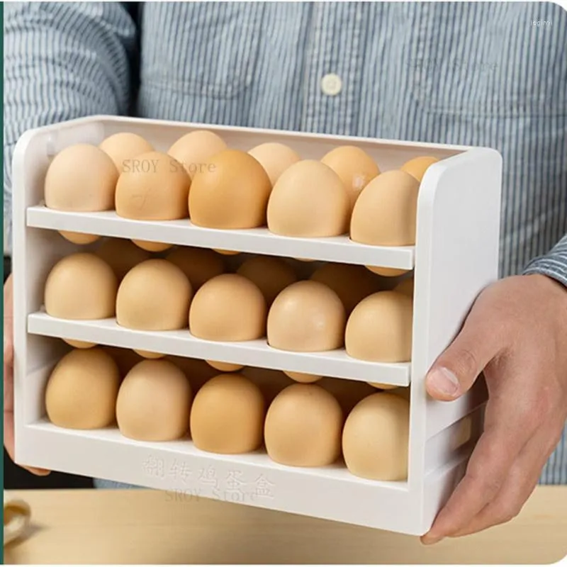 Storage Bottles 30 Grids Egg Box Refrigerator Container Organizer Fresh-keeping Multifunctional 3Layers Crisper