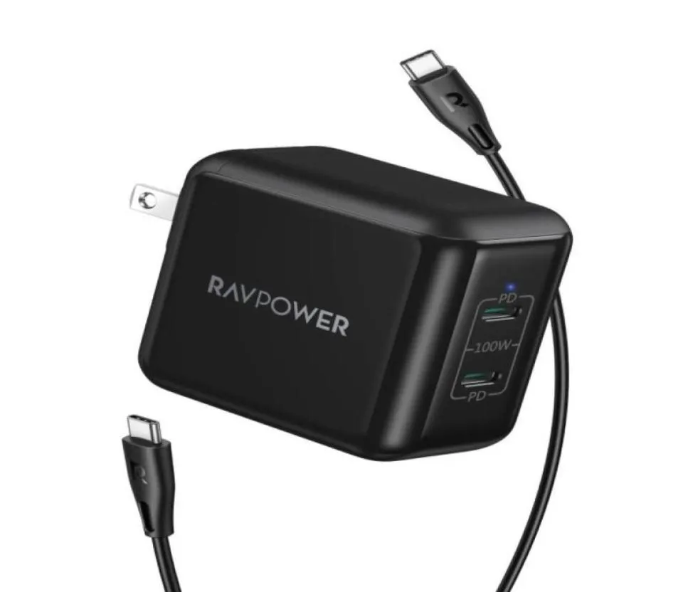 Suministro Al Por Mayor RAVpower 100W 2 Puertos USB C PD Adaptador De Suministro Al Por Mayor RAVpower 100W 2 Puertos USB C PD Adaptador De