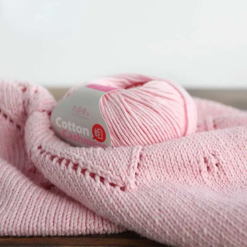 Yarn 2 pieces * 50g/ball handmade knitted cotton/cashmere/wool blend baby yarn ball cotton cashmere wool dropper P230601