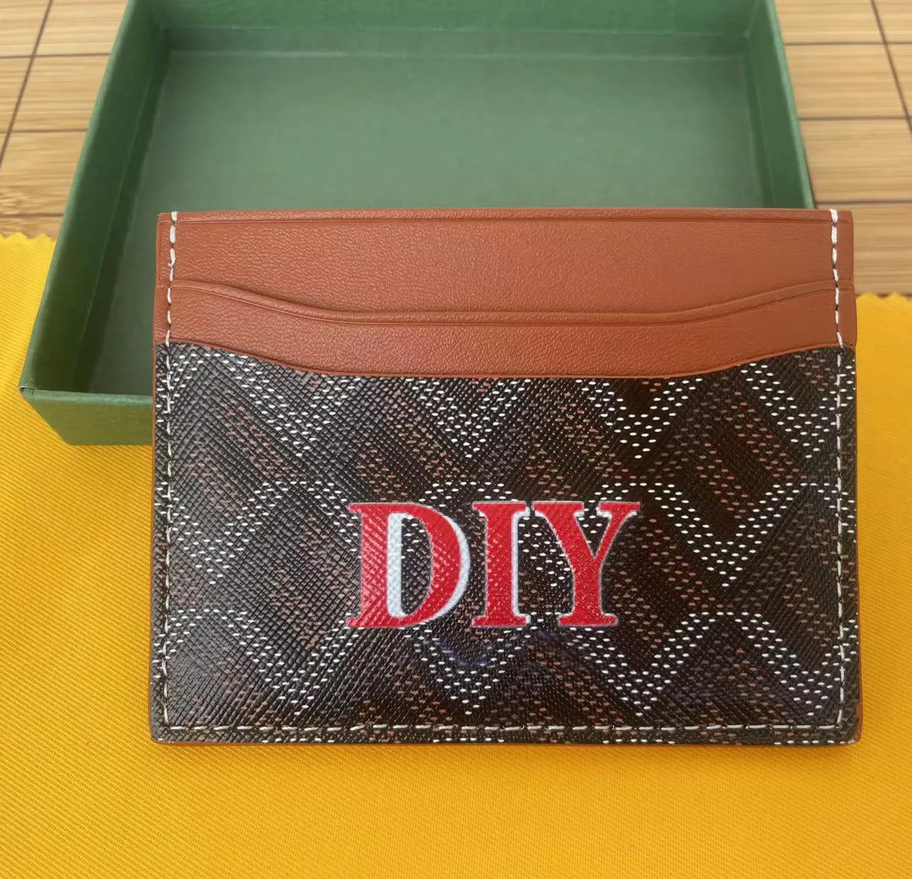 Card Holders Women MEN bag Clutch Real leather wallet slot pocket DIY Do It Yourself handmade Customized personalized customizing 3075