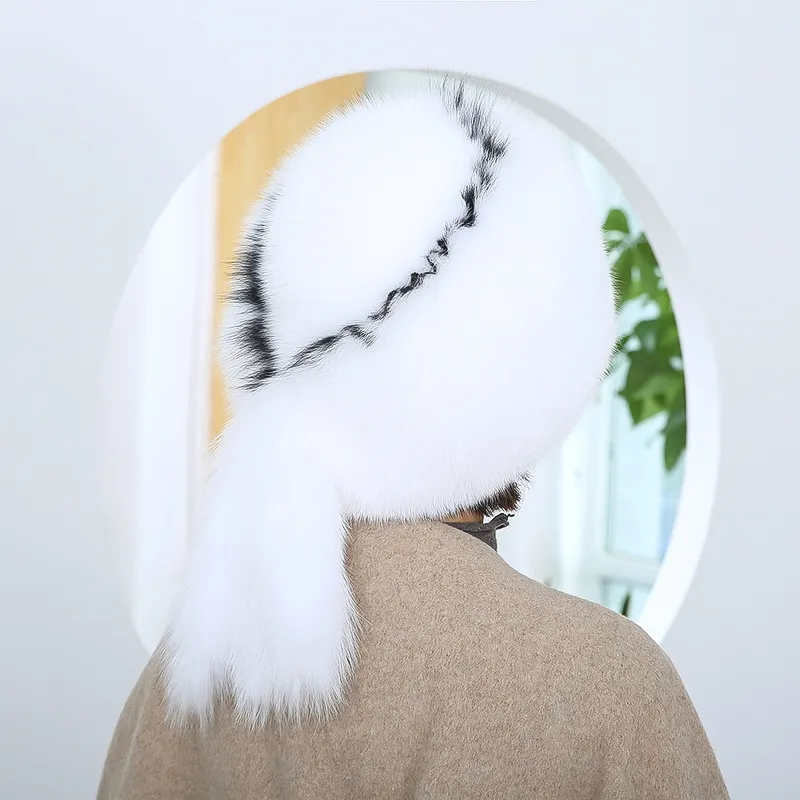 Unisex full täckt riktig räv päls ryska fångare ushanka hatt jägare hatt topp hatt vinter varm mössa