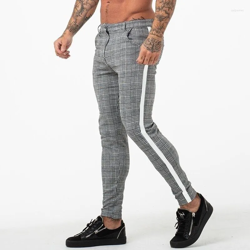 Pantalons pour hommes Casual Joggers Pant Hommes Fitness Tight Male Bottom Survêtement Streewear Plaid Sweatpants Workout Skinny Pantalon Piste