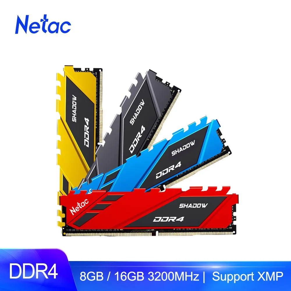 Rams Netac Ram DDR4 8 GB 16 GB Memoria 2666MHz DDR4 3200 MHz 3600 MHz XMP Desktop Memory RAM mit Wärmekühlung für Motherboards Intel AMD