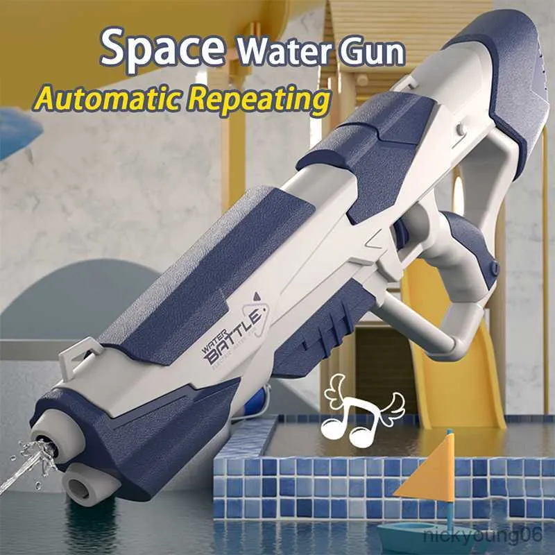 Gioco con la sabbia Divertimento con l'acqua Summer Fantasy Space Gun Combattimenti elettrici automatici Potenti giocattoli da piscina all'aperto per bambini da spiaggia ad alta pressione