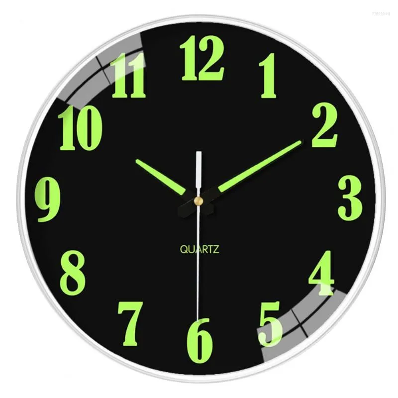 壁の時計は、暗い30cmパンチ無料のサイレントラミネス時計の装飾毎日の使用デジタルで素晴らしい長続きする輝き