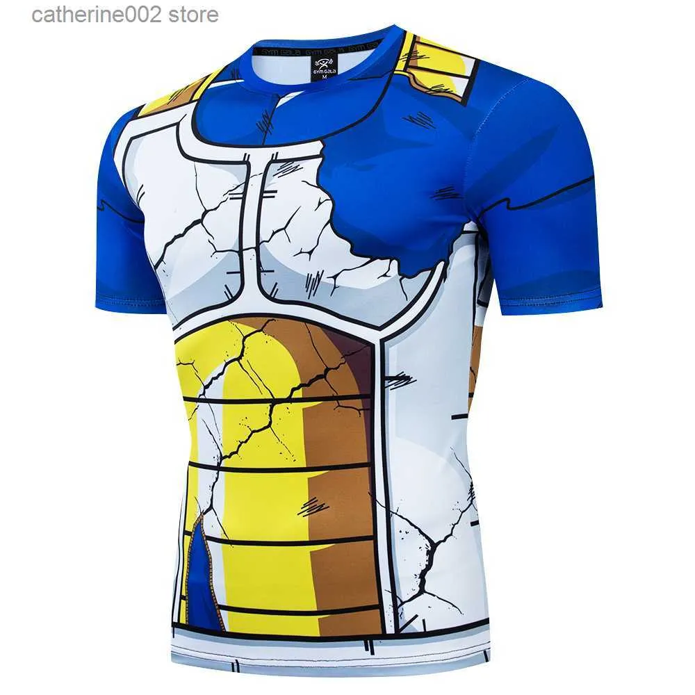 Мужские футболки Z Goku Men футболка 3D аниме-мультфильм Print Fit Fit Goku Image Men's Casual Commory Top Top Sport Sport Рубашки T230601