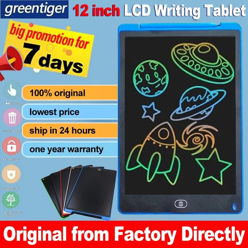 Tablettes 12 pouces Smart Writing Board Drawing Tablet LCD ÉCRANSE ÉCRIPE Tablette Digital Tablettes PAD Écriture électronique avec stylo