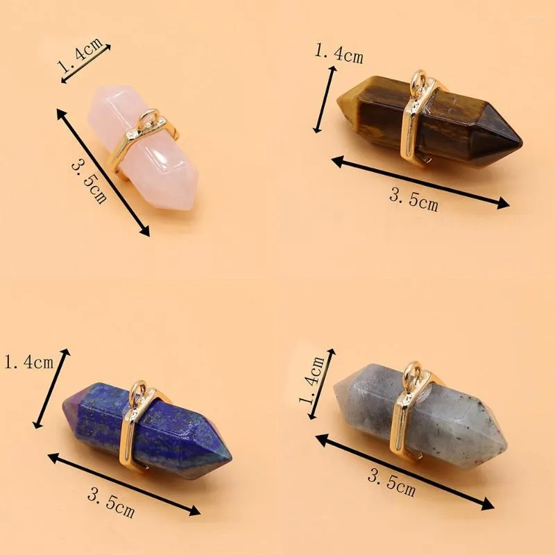 Pendant Necklaces Natural Stone Hexagonal Prism Gemstone Exquisite Charms For Jewelry Making Diy Glamour Bracelet Necklace Earrings Gifts