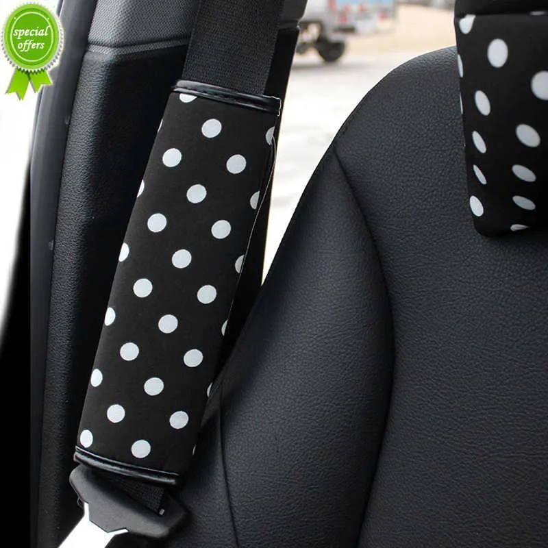 New Soft Car Seat Belt Cover Universal Polka Dot Auto Seatbelts Covers Shoulder Cushion Protector Safety Belts Shoulder Protection