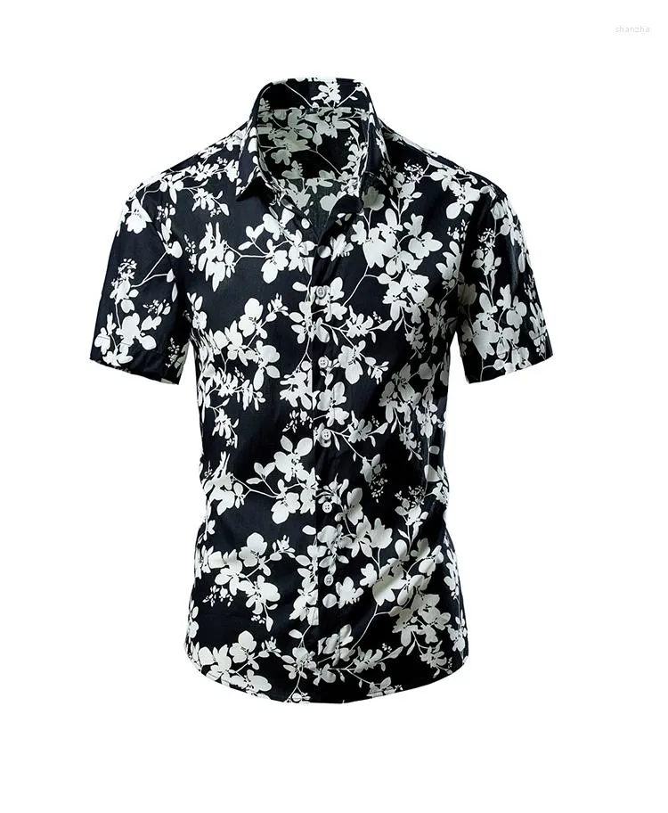 Camicie casual da uomo Estate 2023 Hawaiian For Men Stampa Camicia da uomo a manica corta con bottoni floreali Aloha Beach