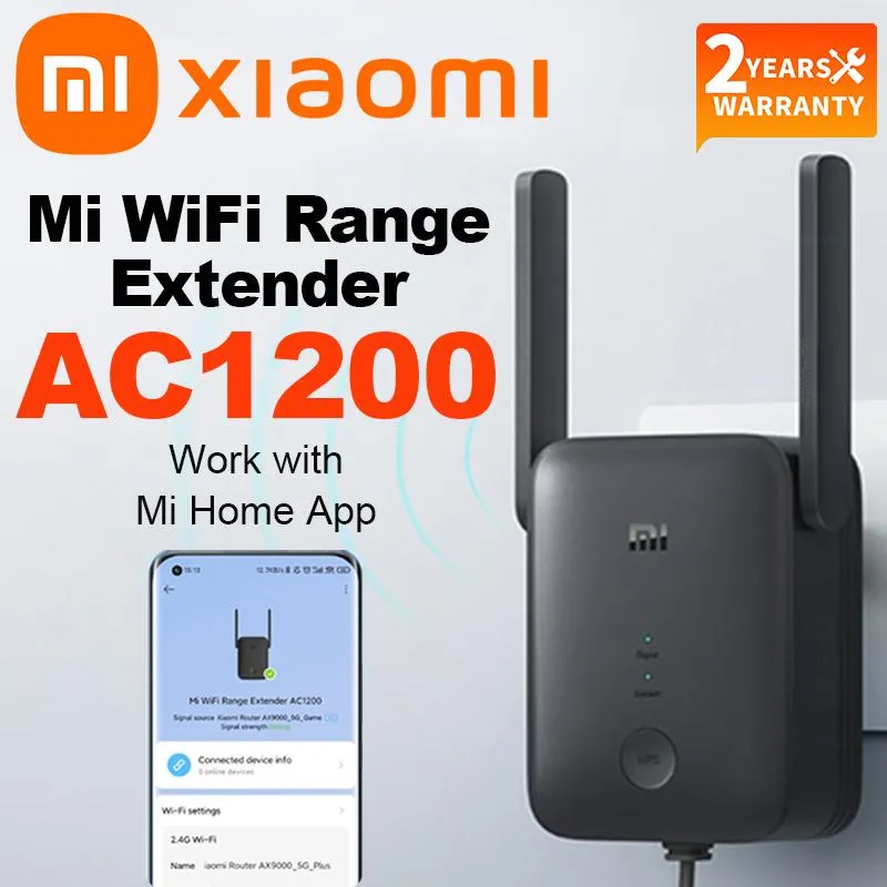 Маршрутизаторы Xiaomi Ac1200 Global Version Wi -Fi Range Extender Router2,4 ГГц и 5 ГГц высокоскоростной сети Hotspot Network Xiomi Ethernet