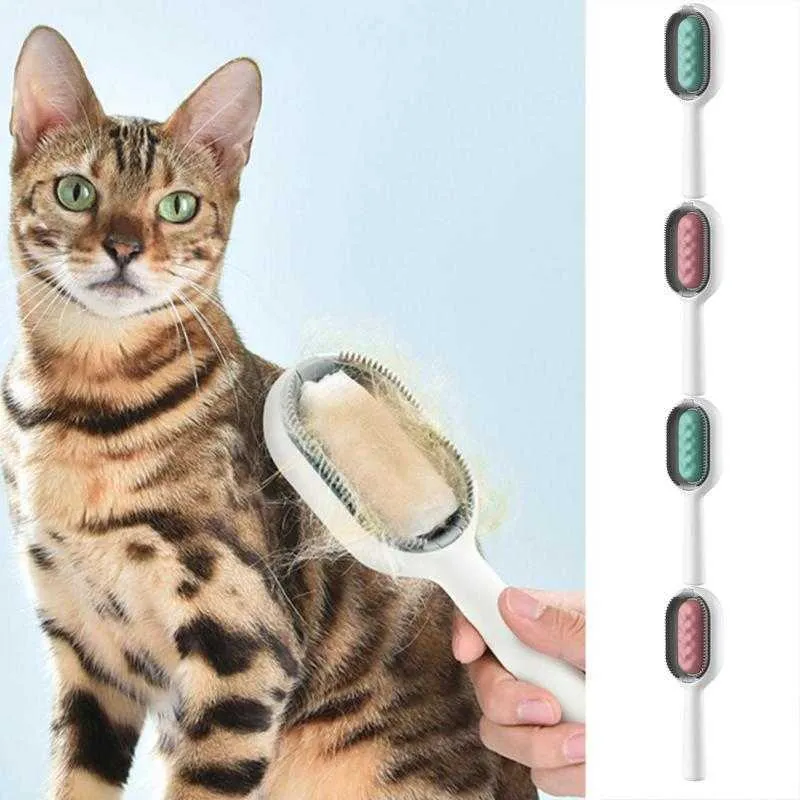 Lint Rollers Brosses 1 PC 4 en 1 Universel Double Face Cat Hair Peigne Pet Noeud Remover Pet Hair Cleaning Toilettage Noeud Outil Pet Hair Removal Peigne Z0601