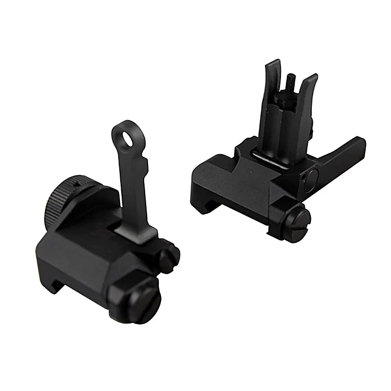 Tactical KAC 300 Flip Sight Front And Rear Foldable Sights For Rifle Hunting Fit 20mm Weaver Rail CNC Aluminum Construction