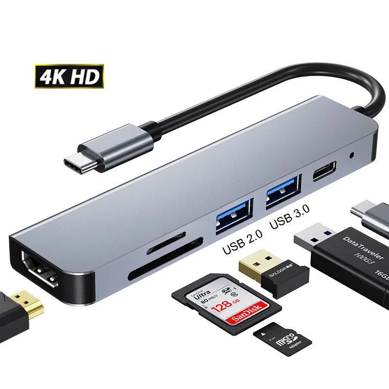 Hubs Mosible USB C Hub naar HDMICompatible RJ45 VGA -adapter OTG Thunderbolt 3 Dock met PD TF SD Jack3.5mm voor MacBook Pro/Air M1 M2