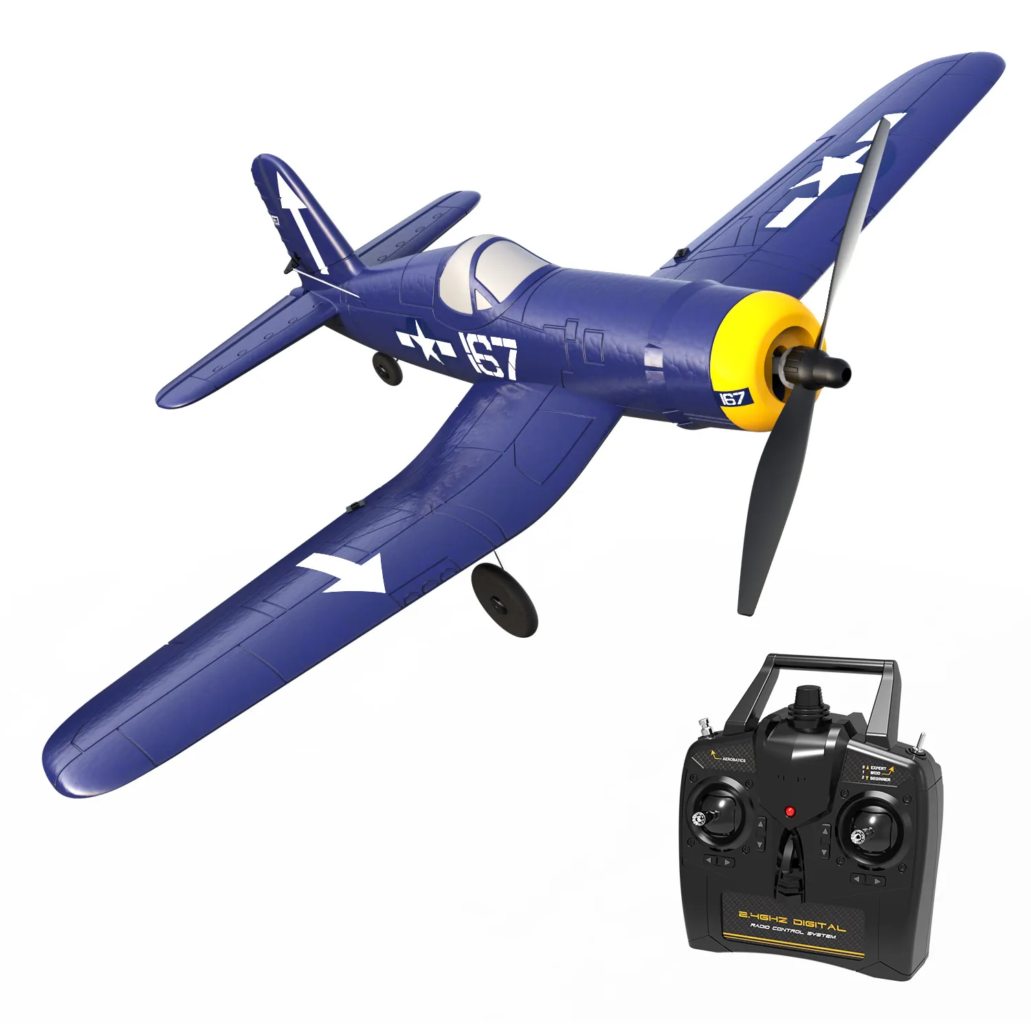 Nytt fjärrkontrollflygplan F4U Corsair 2.4 GHz 4-C med Aileron Parkflyer RC Plane Aircraft With Xpilot Stabilization System