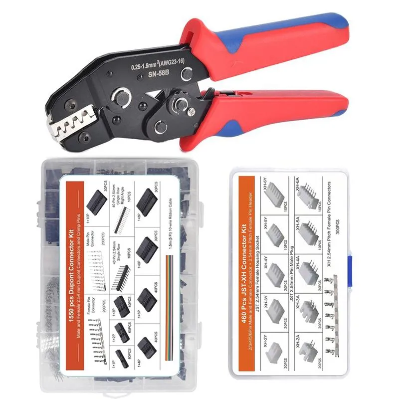 Tang SN58B Dupont Crimping Pliers XH2.54 SM Plug Spring JST 2.0PH/2.5XH Connectors Crimper Tool Kit Wire Clamp Tool Set