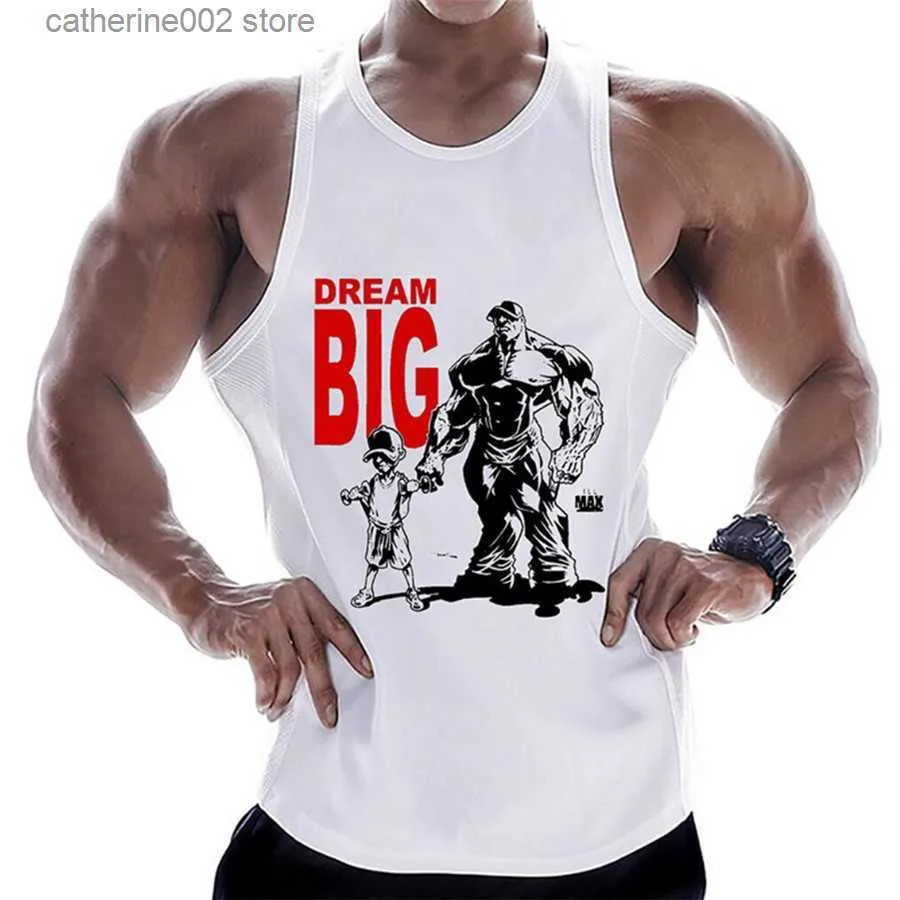 T-shirts pour hommes Bodybuilding Débardeurs Hommes Coton Chemise Sans Manches Gym Fitness Formation Vêtements Stringer Singlet Homme D'été Casual Imprimé Gilet T230601