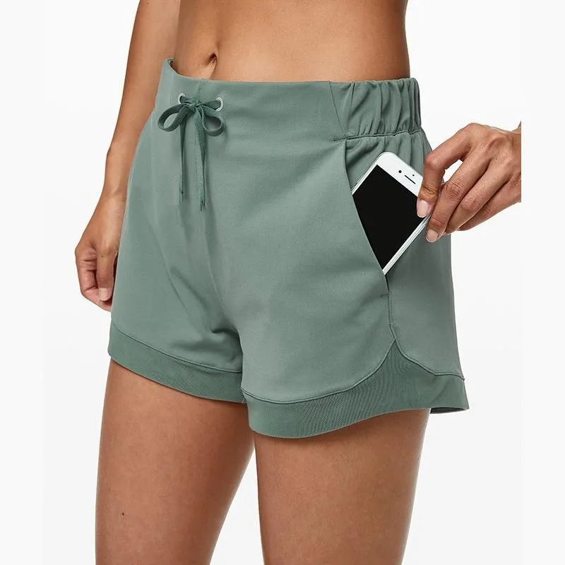 lulu shorts Align Lu Short de sport pour femme avec poches de yoga, pantalon de survêtement taille moyenne pour fille, pantalon court d'entraînement, pantalon de studio de danse, pantalon de yoga décontracté, mode d'entraînement