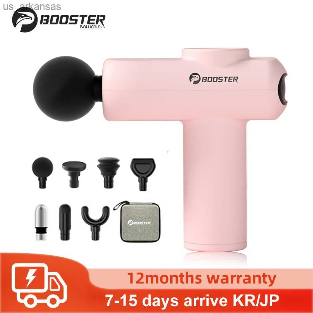 Booster MINI V2 Potente pistola de masaje Fascia Gun 50 mm Profundidad de masaje 4 Engranajes ajustables Alivio de dolores corporales Relajación Herramienta de fitness L230523