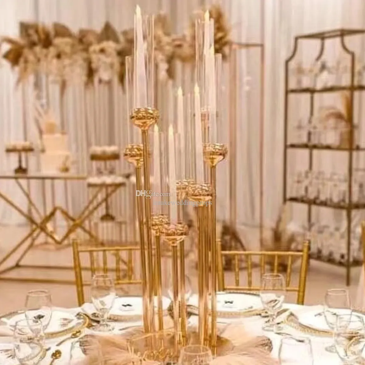 Save Big on Bulk Candelabra Wedding Table Centerpieces Gold Wedding  Centerpieces, Elegant Eight Arm Tall Candelabra Centerpiece, Decorative  Metal ..., image size:1200x1200