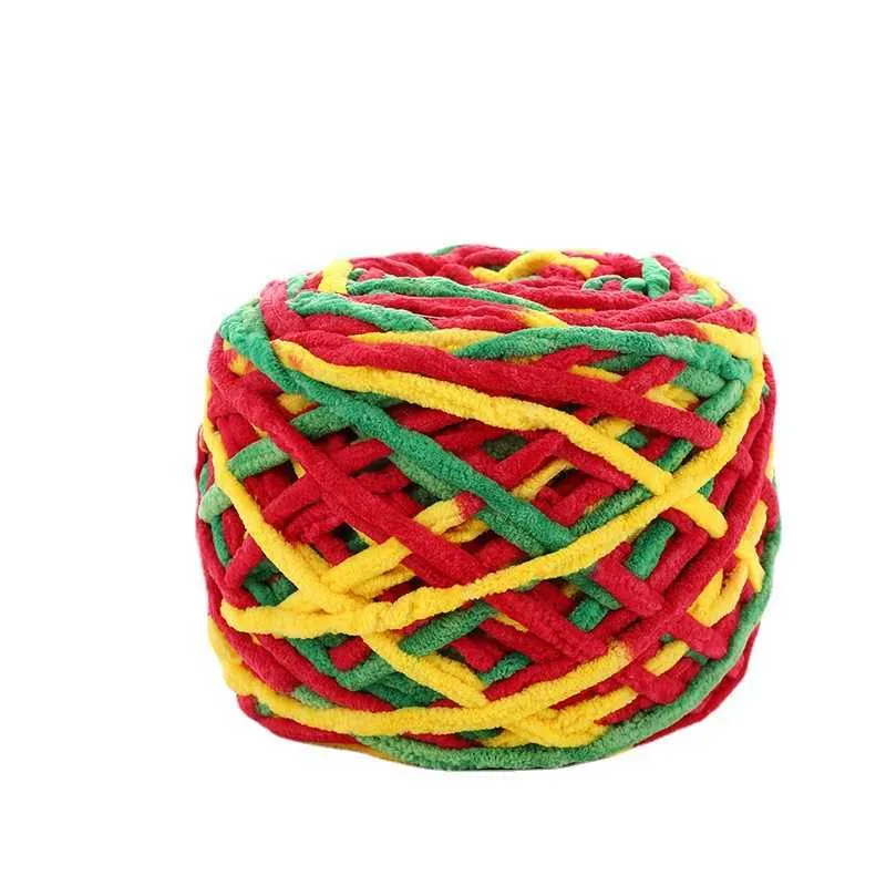 72 Rainbow Color 165G/Ball Yarn för stickning Velvet tjock tråd virkningsväska mattas halsduk tröja tuftat rep P230601