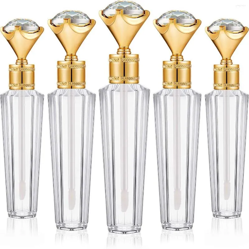 Opslagflessen 10 stks Mini Lipgloss Tube Clear Diamond Wand Lege Plastic Fles Container Hervulbare Dispenser Make-up DIY