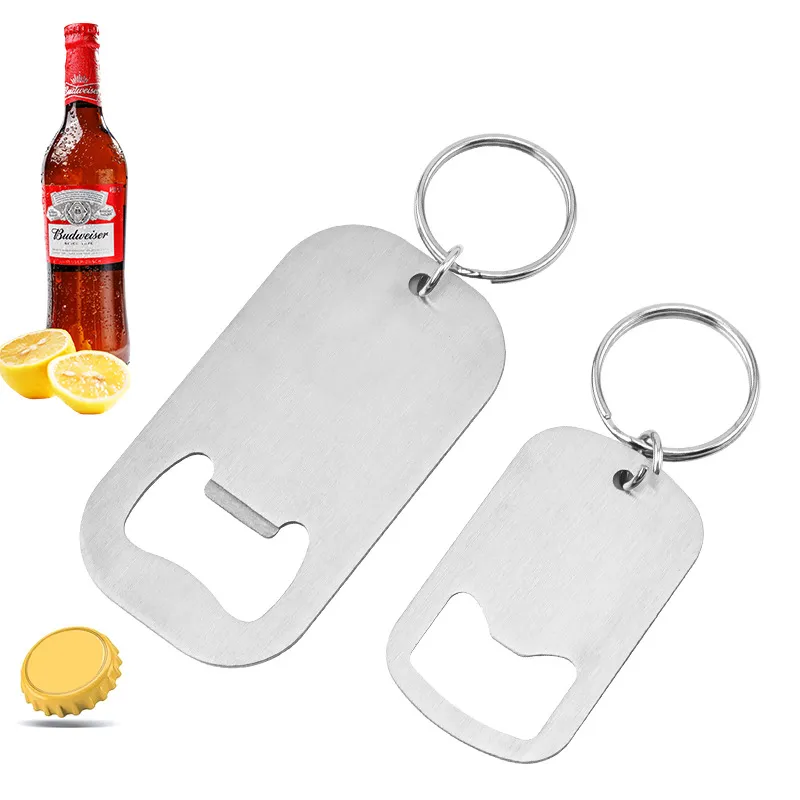 Bärbar rostfritt stålflasköppnare dryck Ölöppnare Keychain Creative Home Kitchen Bar Tools