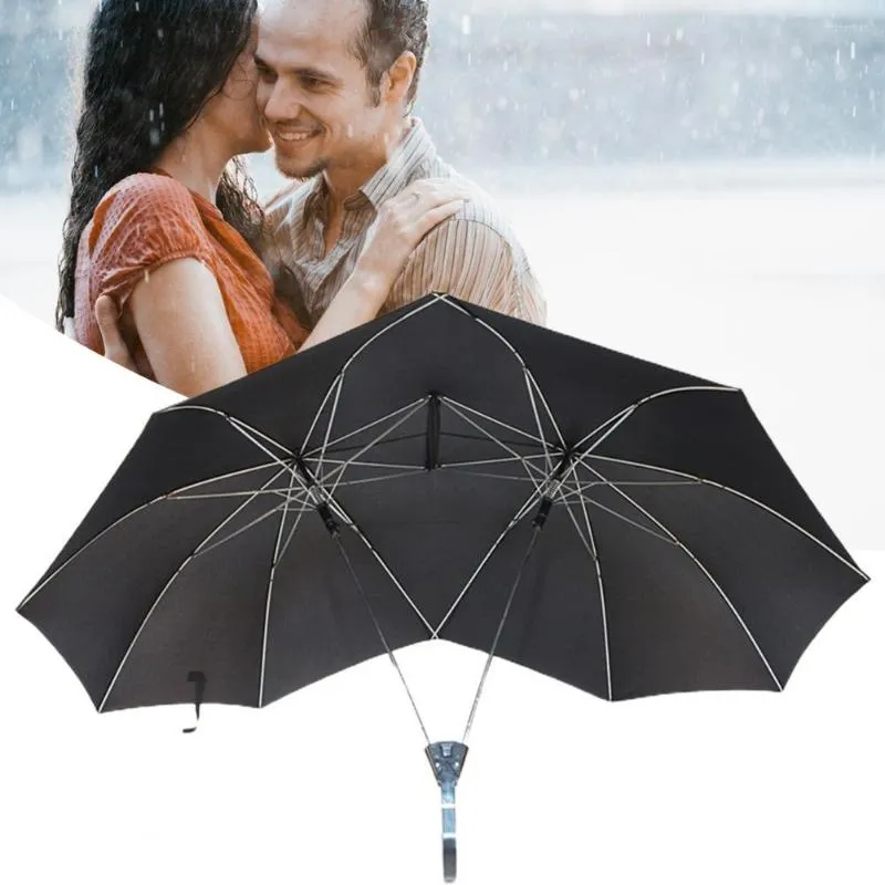 Outdoor Couple Umbrella With Double Top, Straight Pole, Curved Handle,  Large Area Coverage, Windproof, And Sun Protection From Misnertier, $26.98
