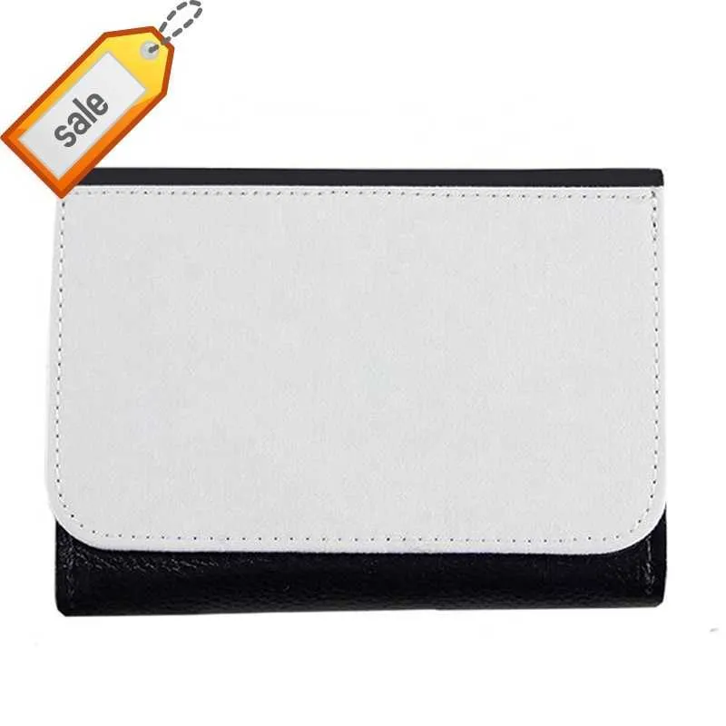 W01 Yiwu Factory Tri-Fold PU Custom Custom Plant Wallet Heat Wallet للطباعة التسامي