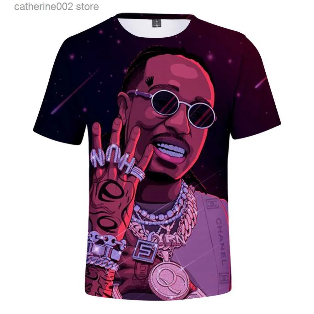 T-shirts pour hommes Migos Quavo T-shirt Hip Hop Fashion Swag T-shirts Hommes Femmes T-shirt à manches courtes Harajuku Streetwear T-shirt Rappeur Quavo 3D Tee T230601