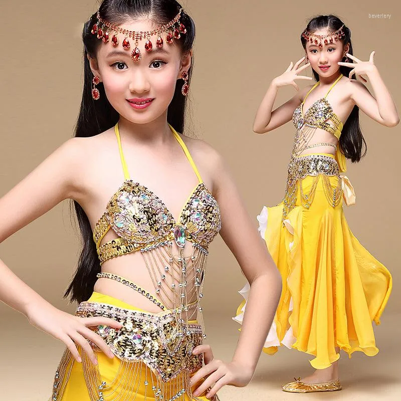 Professional Belly Dance Costume Set With Bra, Belt, And Bubble