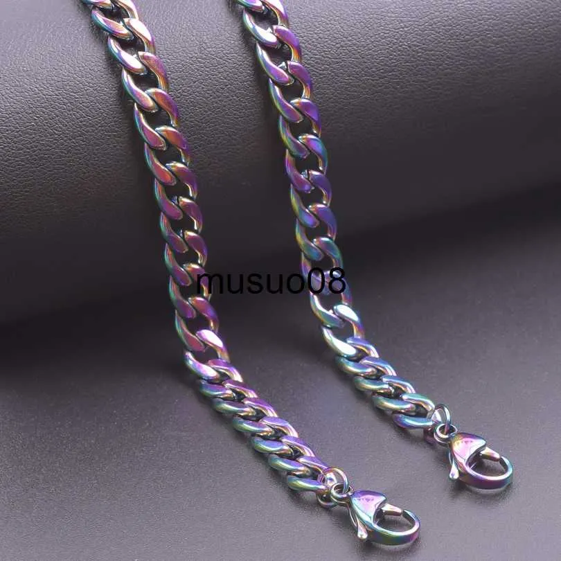 Pendentif Colliers 1pcs Épaisseur6.5mm En Acier Inoxydable Couleur Arc-En-Collier Chaîne Pour Artisanat Fabrication Matériel Bijoux Accessoires et Pièces J230601