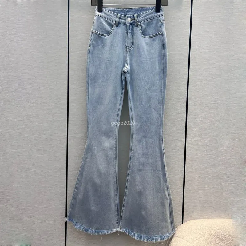 23SS FW Women Designer dżinsowe spodnie z kieszonkowym wzorem dziewczęta bawełna wysokiej klasy marka startowa Milan Runway Cowboy Casual Jersey Jogging Owewear Denim Długie spodnie