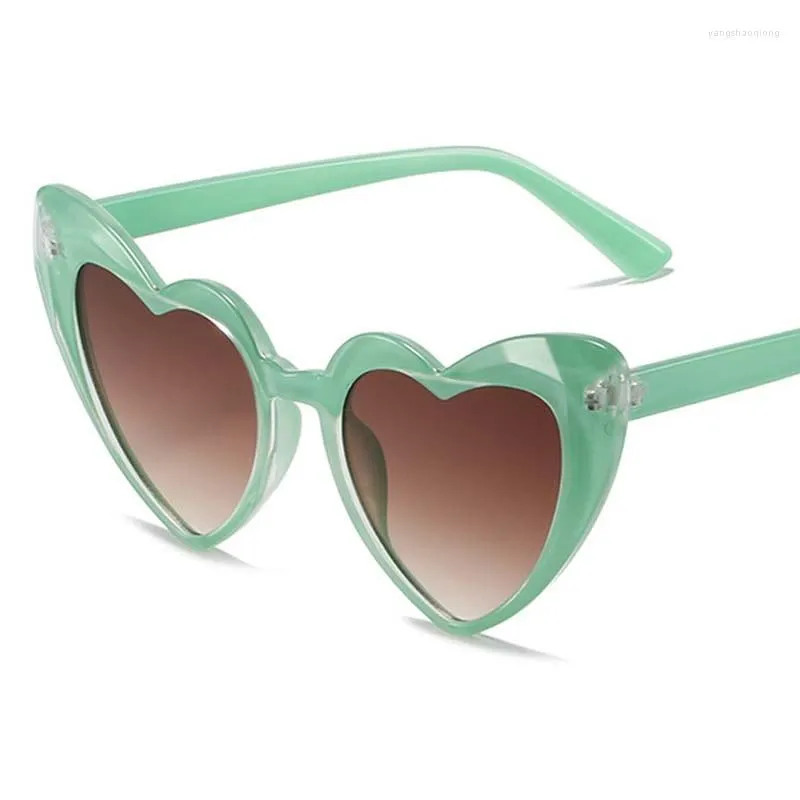 Sunglasses Fashion Cat Eye Women Vintage Brand Designer Sun Glasses Female Heart Jelly Color Outdoors Mirror