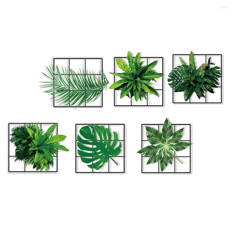 Stickers Muraux 1pc Ménage Plante Fraîche Avec Grilles Autocollant Creative Chic