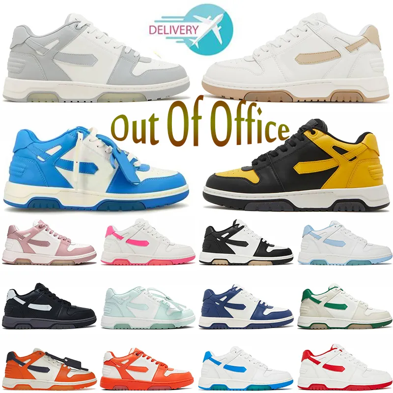 2024 Out of Office Sneaker Designer Offs Chaussures Casual Low Tops Blanc Vintage Cuir en détresse pour la marche DHgate Hommes Femmes Mocassins Baskets Plateforme Baskets